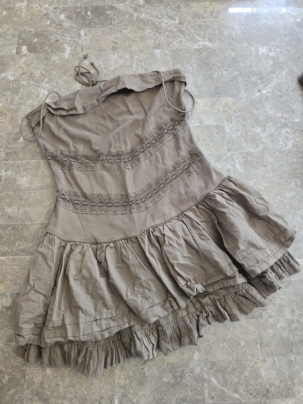Free People Bliss Ruffle Mini Dress Sz M - Picture 2 of 6